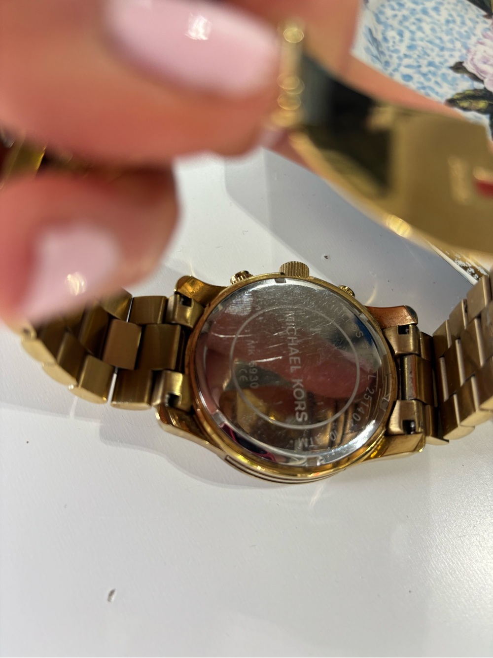Michael Kors Gold-Tone Watch with Red Dial and Gold Accents - Picture 3 of 3